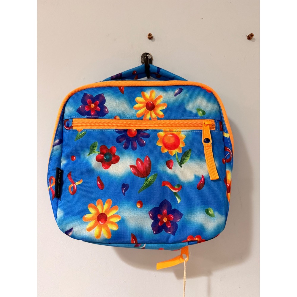 JanSport Insulated Lunch Bag Blue Sky Floral Print NWT Zippered Lunch Box